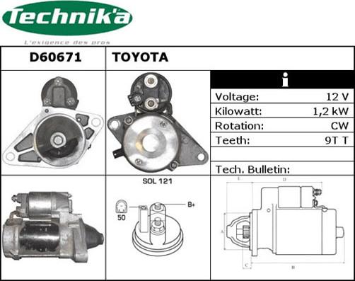 Technika D60671 - Стартер avtolavka.club