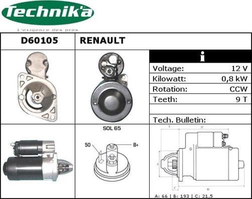 Technika D60105 - Стартер avtolavka.club