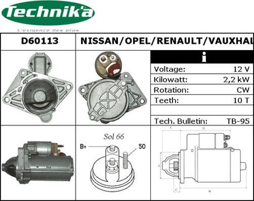 Technika D60113 - Стартер avtolavka.club