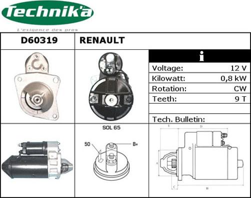 Technika D60319 - Стартер avtolavka.club