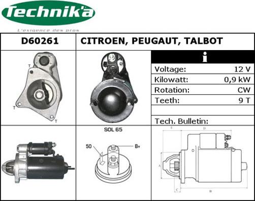 Technika D60261 - Стартер avtolavka.club