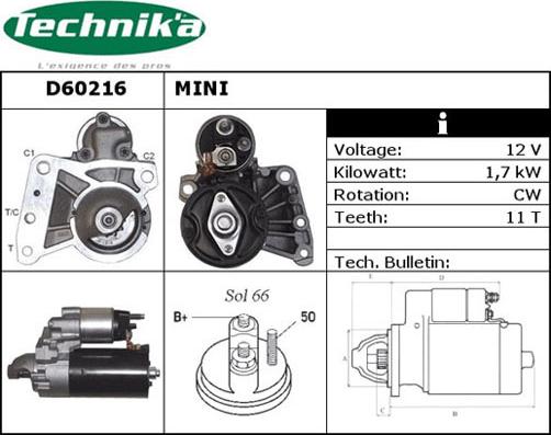 Technika D60216 - Стартер avtolavka.club