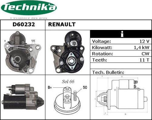 Technika D60232 - Стартер avtolavka.club