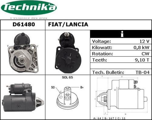 Technika D61480 - Стартер avtolavka.club