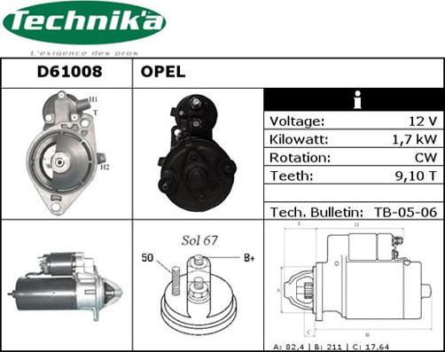 Technika D61008 - Стартер avtolavka.club