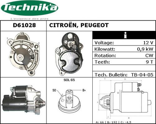 Technika D61028 - Стартер avtolavka.club