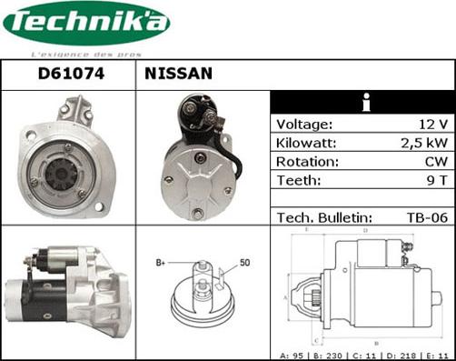 Technika D61074 - Стартер avtolavka.club