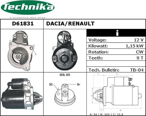 Technika D61831 - Стартер avtolavka.club