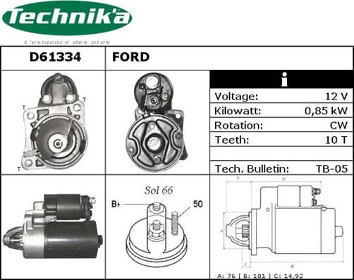 Technika D61334 - Стартер avtolavka.club