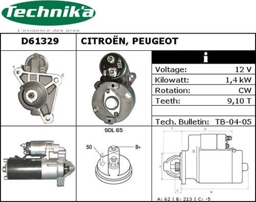 Technika D61329 - Стартер avtolavka.club