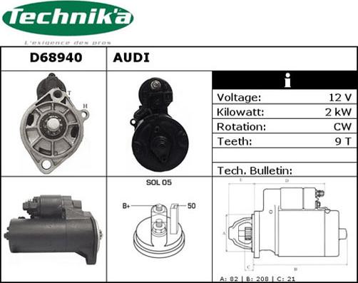 Technika D68940 - Стартер avtolavka.club