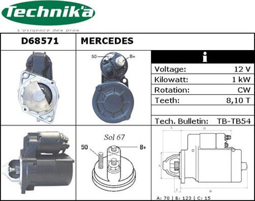 Technika D68571 - Стартер avtolavka.club