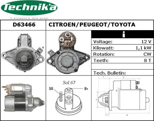 Technika D63466 - Стартер avtolavka.club