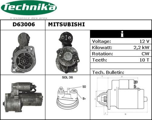 Technika D63006 - Стартер avtolavka.club