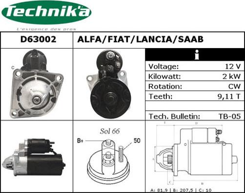 Technika D63002 - Стартер avtolavka.club