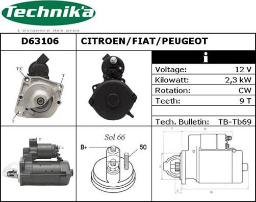 Technika D63106 - Стартер avtolavka.club