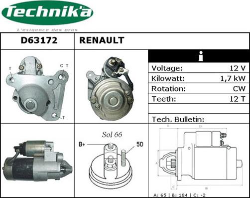 Technika D63172 - Стартер avtolavka.club