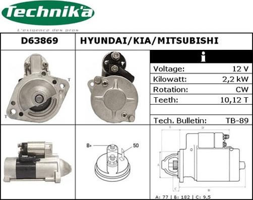 Technika D63869 - Стартер avtolavka.club