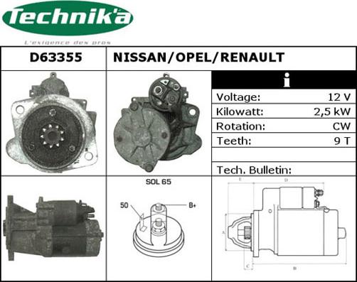 Technika D63355 - Стартер avtolavka.club