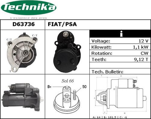 Technika D63736 - Стартер avtolavka.club