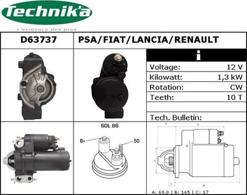 Technika D63737 - Стартер avtolavka.club