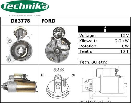 Technika D63778 - Стартер avtolavka.club