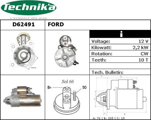 Technika D62491 - Стартер avtolavka.club