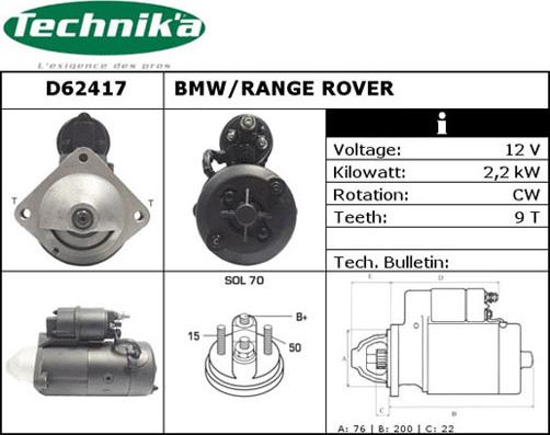 Technika D62417 - Стартер avtolavka.club