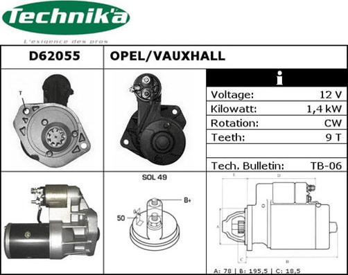 Technika D62055 - Стартер avtolavka.club