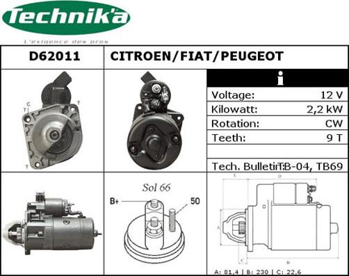 Technika D62011 - Стартер avtolavka.club