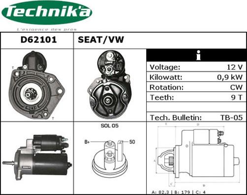 Technika D62101 - Стартер avtolavka.club