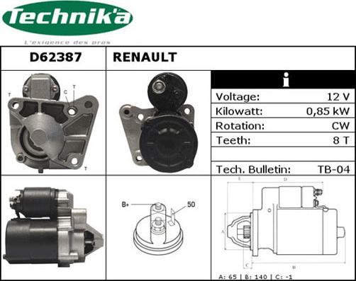 Technika D62387 - Стартер avtolavka.club