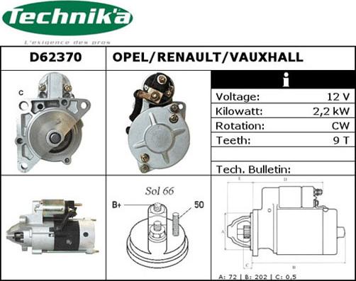 Technika D62370 - Стартер avtolavka.club