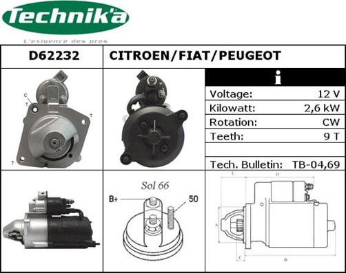 Technika D62232 - Стартер avtolavka.club