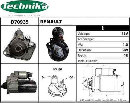 Technika D70935 - Стартер avtolavka.club