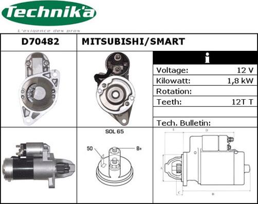 Technika D70482 - Стартер avtolavka.club