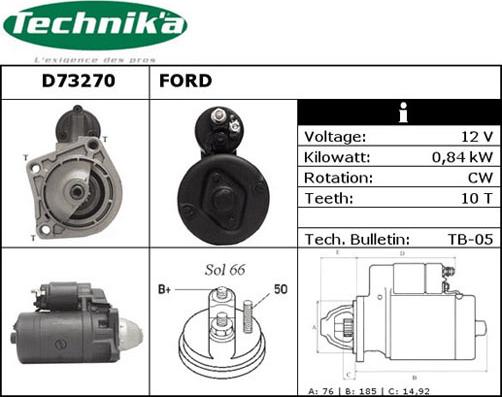 Technika D73270 - Стартер avtolavka.club