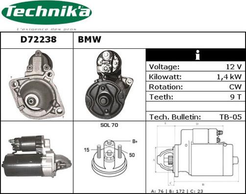 Technika D72238 - Стартер avtolavka.club