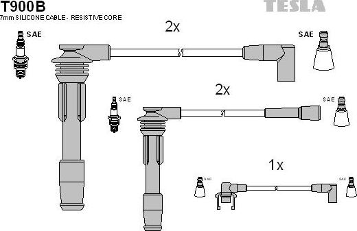 TESLA T900B - Комплект проводів запалювання avtolavka.club