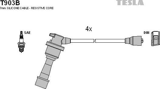 TESLA T903B - Комплект проводів запалювання avtolavka.club