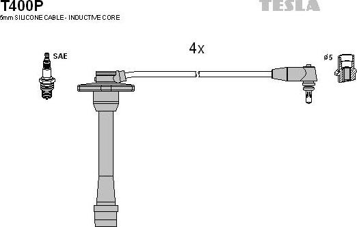 TESLA T400P - Комплект проводів запалювання avtolavka.club