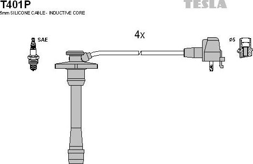 TESLA T401P - Комплект проводів запалювання avtolavka.club