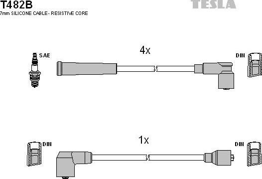 TESLA T482B - Комплект проводів запалювання avtolavka.club