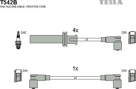 TESLA T542B - Комплект проводів запалювання avtolavka.club