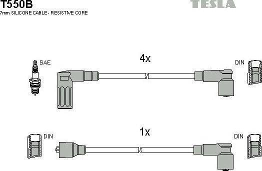 TESLA T550B - Комплект проводів запалювання avtolavka.club