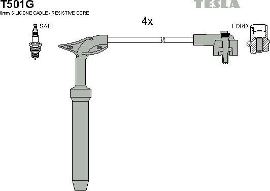 TESLA T501G - Комплект проводів запалювання avtolavka.club