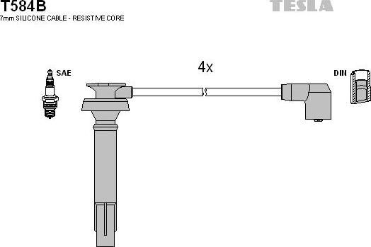 TESLA T584B - Комплект проводів запалювання avtolavka.club