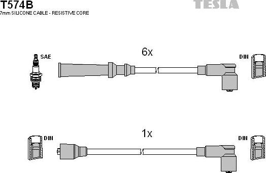 TESLA T574B - Комплект проводів запалювання avtolavka.club