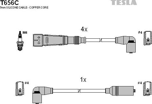 TESLA T656C - Комплект проводів запалювання avtolavka.club