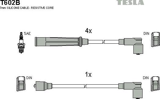 TESLA T602B - Комплект проводів запалювання avtolavka.club